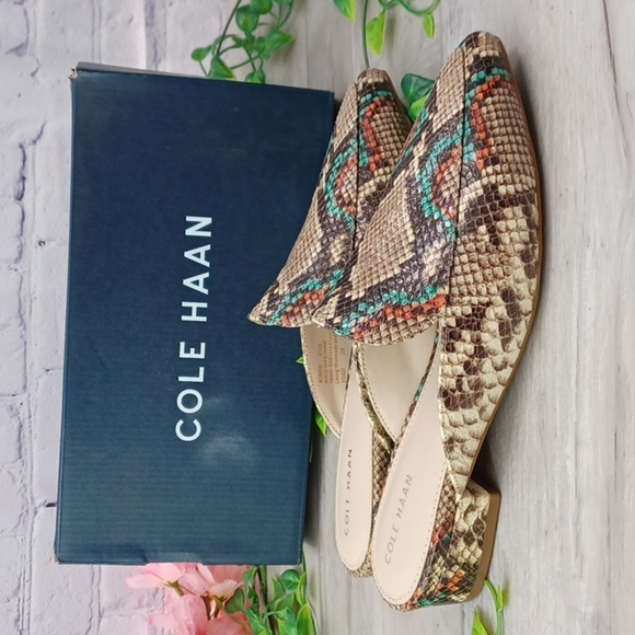 Cole Haan Piper Mules Embossed Leather NIB - Picture 7 of 10